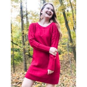 Lularoe Lauren Sweater Dress Red